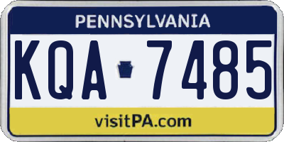 PA license plate KQA7485