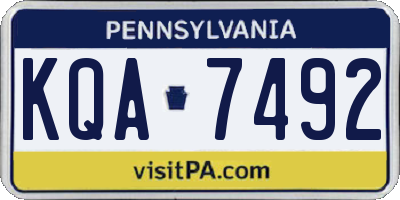 PA license plate KQA7492