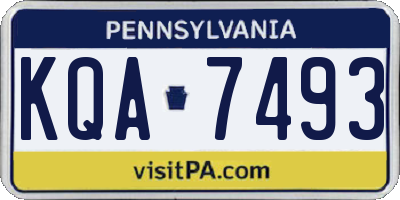PA license plate KQA7493