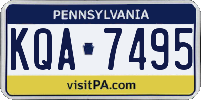 PA license plate KQA7495