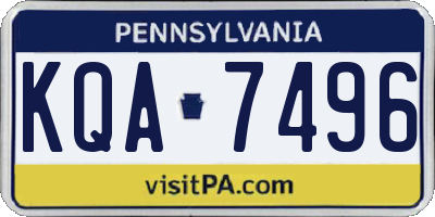PA license plate KQA7496