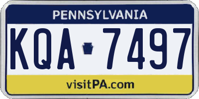 PA license plate KQA7497