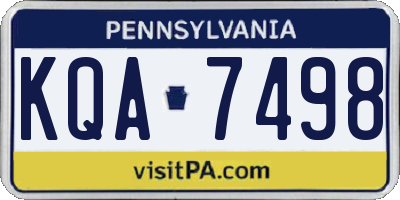 PA license plate KQA7498