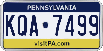 PA license plate KQA7499