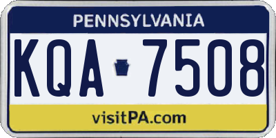 PA license plate KQA7508