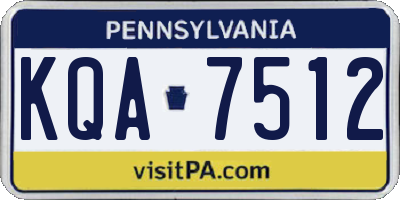 PA license plate KQA7512