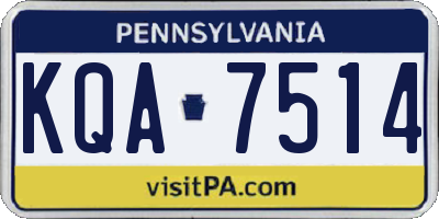 PA license plate KQA7514