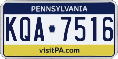 PA license plate KQA7516