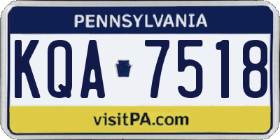 PA license plate KQA7518