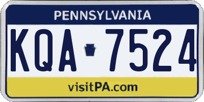 PA license plate KQA7524