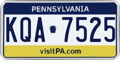 PA license plate KQA7525