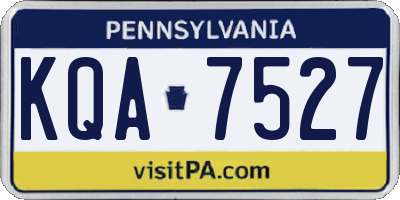 PA license plate KQA7527