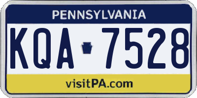 PA license plate KQA7528