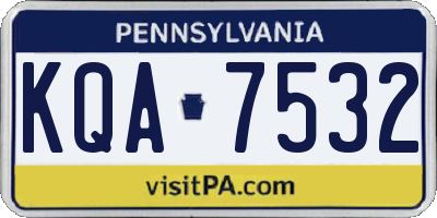 PA license plate KQA7532