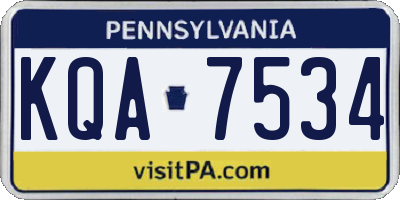 PA license plate KQA7534