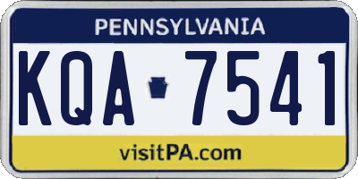 PA license plate KQA7541