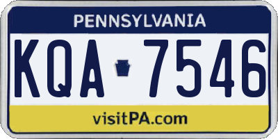 PA license plate KQA7546