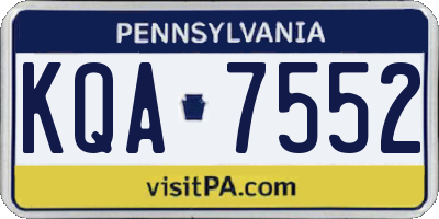 PA license plate KQA7552