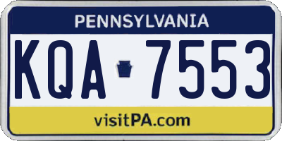 PA license plate KQA7553