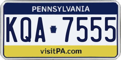PA license plate KQA7555