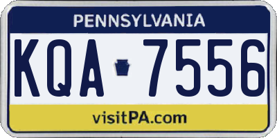 PA license plate KQA7556