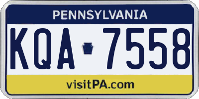 PA license plate KQA7558