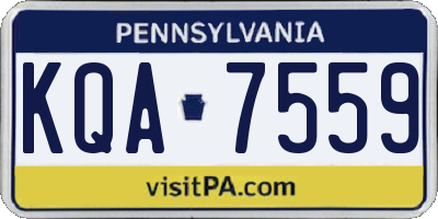 PA license plate KQA7559