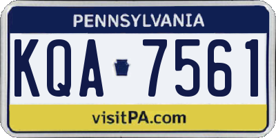 PA license plate KQA7561