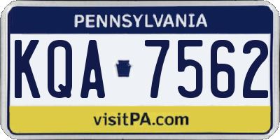 PA license plate KQA7562