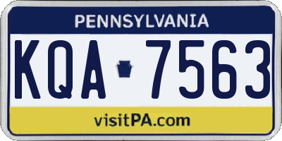 PA license plate KQA7563