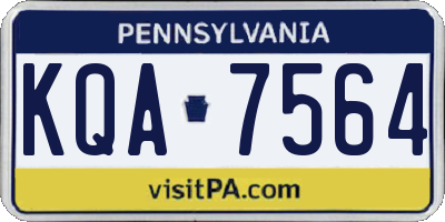 PA license plate KQA7564