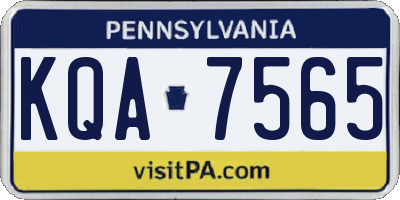 PA license plate KQA7565