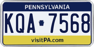PA license plate KQA7568