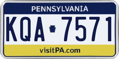 PA license plate KQA7571