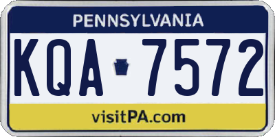 PA license plate KQA7572