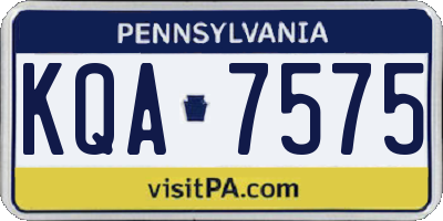 PA license plate KQA7575