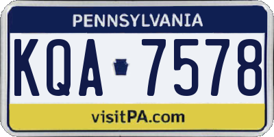 PA license plate KQA7578