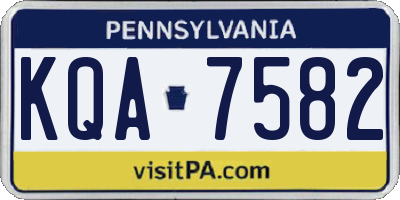 PA license plate KQA7582