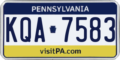 PA license plate KQA7583