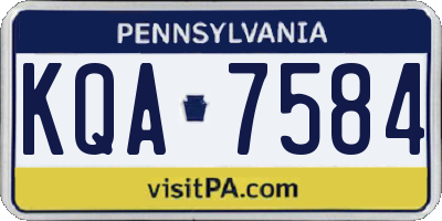 PA license plate KQA7584