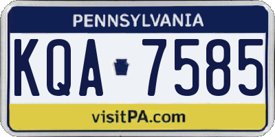 PA license plate KQA7585