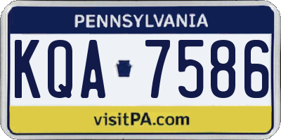 PA license plate KQA7586