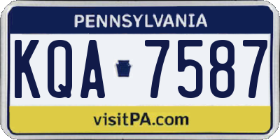 PA license plate KQA7587