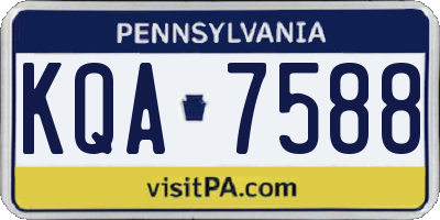 PA license plate KQA7588