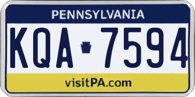 PA license plate KQA7594