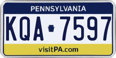PA license plate KQA7597