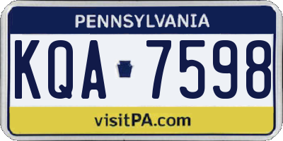 PA license plate KQA7598