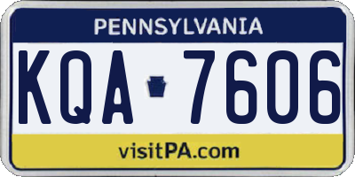 PA license plate KQA7606