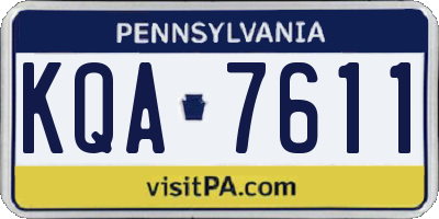 PA license plate KQA7611