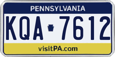 PA license plate KQA7612